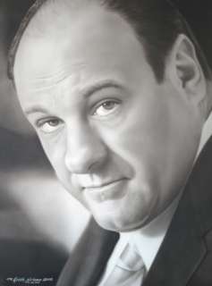 THE SOPRANOS - Portrait of James Gandolfini – Keith Nelson Original Airbrushed Portrait of James Gan | Premiere Props