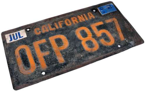 Lot 144 - Herbie Fully Loaded - Junkyard Herbie‘s License Plate