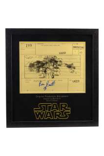 STAR WARS: A NEW HOPE - Ben Burtt-Signed Production Storyboard - POV From Luke‘s Guns as Lazer Bolts Hit and Explode at the End of Shot (113)