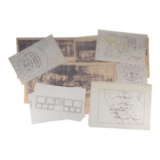WARGAMES (1983) - Lot #1306 : Army Base Location Map with Concept Art and Production Paperwork
