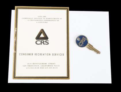 Lot 1076 - "THE GAME" CRS INVITATION AND KEY