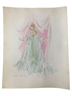 VINTAGE SKETCH ART COSTUME DESIGN DRAWING PRODUCTION BY BOB ROBERT CARLTON SIZE 11 1/2 X 14 1/2 | Los Angeles Estate Auction