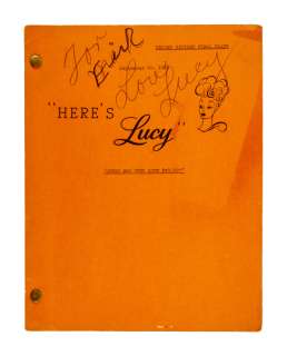 Lot 419 - LUCILLE BALL: SIGNED "HERE‘S LUCY" SCRIPT