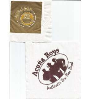 Jackie Brown pair of prop napkins one from the Bust a Cap café the other from Acuna Boys | Piece of the Past