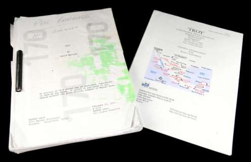 Troy (2004) - Original working script from 2003 film starring Brad Pitt, Eric Bana and Orlando… | Ewbank’s