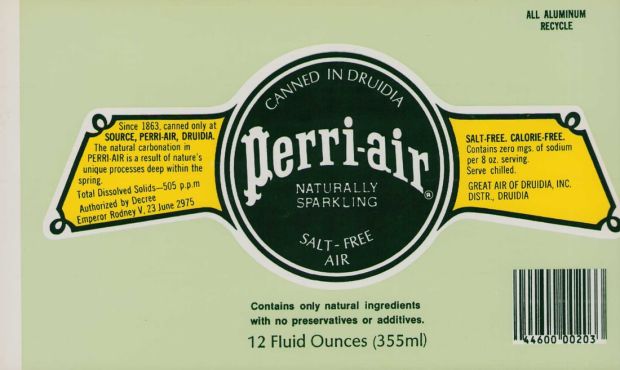 Spaceballs prop Perrier label Funny ! | Piece of the Past