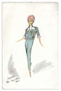 Edith Head Costume Sketch For Lucille Ball in 1965 | Nate Sanders