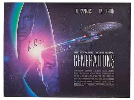 Star Trek: Generations - Autographed Original British Quad Poster | ScreenUsed