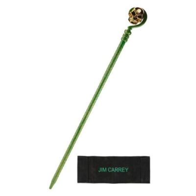 BATMAN FOREVER (1995) - Lot #34 : The Riddler‘s (Jim Carrey) Light-Up Green Skull Cane with Jim Carrey‘s Chairback