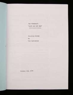 James Bond Live and Let Die - Shooting Script from 1972, later printed. | Ewbank’s
