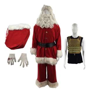 Novocaine Ben (Evan Hengst) Screen Worn Santa Hat, Santa Top, Santa Bottom, Santa Belt, Beard, Wig, Kevlar Vest, Tank Top, & Santa Bag Ch 1 | VIP Fan Auctions