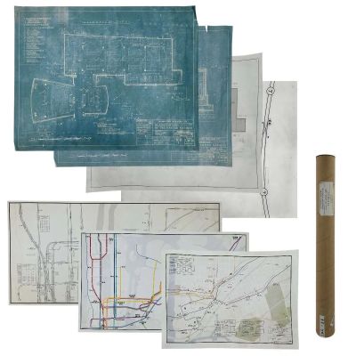 Play Dirty Parker Screen Used Document Tube & Plans | VIP Fan Auctions