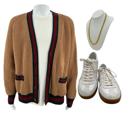 Relationship Goals Ayden Screen Worn Gucci Sweater, T-Shirt, Necklace & Sneakers Ch 3 Sc 57 | VIP Fan Auctions