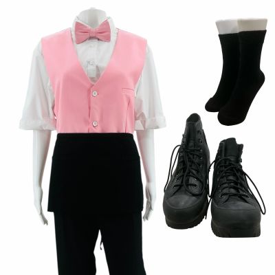 Lot 43: Poker Face Season 2 Amira (Asha Etchison) Screen Worn Vest, Button-Up Shirt, Pants, Bow Tie, Apron, Socks & Sneakers Ch 2 Ep 204 | VIP Fan Auctions