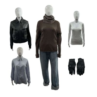 Tom Clancy’s Jack Ryan Ghost War Emma Screen Worn Knitted Jumper, Button-Up Shirt, Vest, Jeans, Snood, Gloves & Jacket Ch 4 Sc 199-226 Hero | VIP Fan Auctions