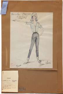 Marilyn Monroe The Misfits Costume Sketch and Swatch.... | Heritage