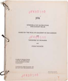 A Prop Master-Owned Script from "JFK." | Heritage