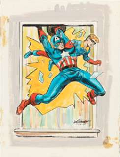 Original "Captain America" Painting by Legendary Comic Artist and "Cap" Creator Joe Simon (1941). | Heritage