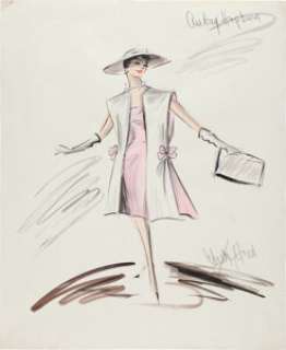 Audrey Hepburn "Jo Stockton" Costume Sketch by Edith Head for Funny Face (Paramount, 1957). | Heritage