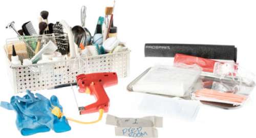 Peter Krause "Nate Fisher", Michael C. Hall "David Fisher", and Freddy Rodriguez "Federico Diaz" Embalming Room Supply Caddy ...