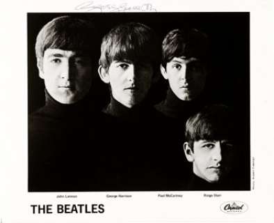 Photograph of The Beatles, Autographed by George Harrison (ca. 1964). | Heritage