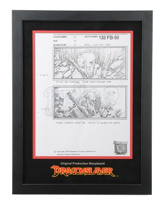 Dragonslayer | Production-Used Storyboard - Ulrich Is Injured And Surprised By Fire Attack | Propstore (Buy Now)