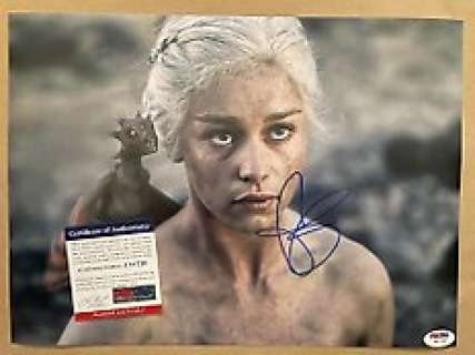 Game of Thrones | Game of Thrones - Emilia Clarke - Autograph, Photograph, Signed with PSA/DNA Certificate | Catawiki
