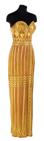 Rhonda Fleming "Cleopatra" strapless dress designed by Jean Louis from Serpent of the Nile. | Profiles in History