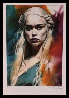 Game of Thrones - Emilia Clarke - Daenerys Targaryen - watercolor edition by Emma Wildfang - Large size | Catawiki