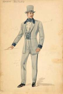 Walter Plunkett costume sketch for Clark Gable from Gone With the Wind | Profiles in History
