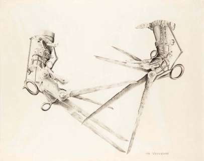 Lot 943 - Ian Stevenson Edward Scissorhands “hands” drawing from Edward Scissorhands