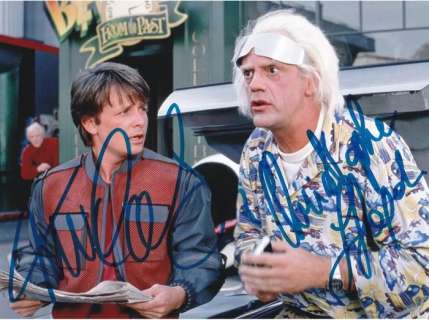 Back to the Future - Double signed by Michael J. Fox (Marty) and Christopher Lloyd (Doc) - with COA | Catawiki