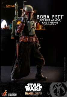 Hot Toys - Miniature figure - Star Wars The Mandalorian Boba Fett (Repaint Armor) and Throne 1/6 Scale Collectible Figure Set by - Plastic, Resin, Fabric | Catawiki