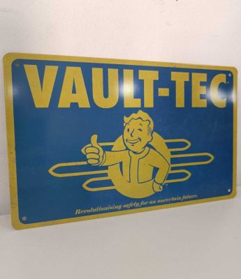 Fallout - - Movie prop Vault-Tec Tin Sign from Fallout TV Series | Catawiki