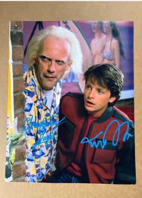 Back to the Future - Michael J. Fox & Christopher Lloyd signed - with Coa JSA - 11x14