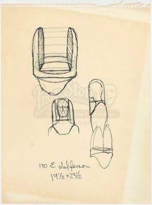 Star Trek: the Original Series (T.V. Series, 1966 - 1969) | William Ware Theiss Hand-Drawn Costume Sketch Of Environmental Suit Helmet | Propstore (Buy Now)