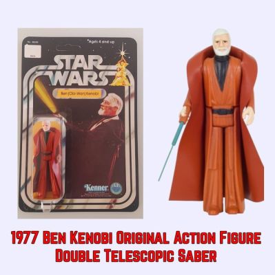 Kenner - Action figure Star Wars 1977 Obi Wan Kenobi Original Action figure on Unpunched Replacement Card - Excellent Condition Beautiful example - Double Telescopic Saber | Catawiki