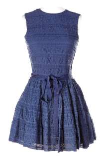 Lot 249 - Rachel (Played by Lea Michele) blue crochet dress.