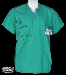 Lot 108 - John Stamos "Dr. Tony Gates" medical scrubs shirt from ER