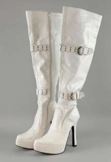 Goal III (2009) pair of white knee high boots worn by one of the glamour girls, in original box… | Ewbank’s