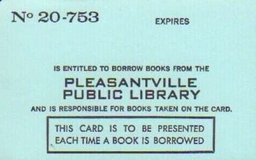 Lot 82 - Pleasantville prop library card