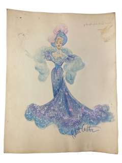 VINTAGE SKETCH ART COSTUME DESIGN DRAWING PRODUCTION BY BOB ROBERT CARLTON SIZE 11 1/2 X 14 1/2 | Los Angeles Estate Auction