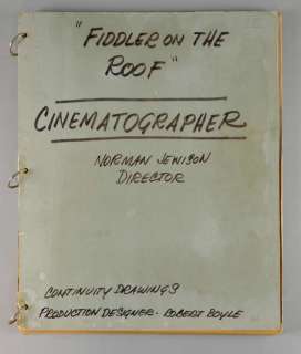Fiddler On The Roof (1971) A bound set continuity drawings owned by Oswald Morris, believed to be… | Ewbank’s