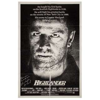 Lot 284 - Highlander | Christopher Lambert Signed Film Poster