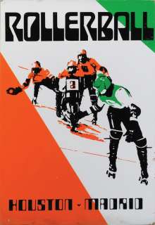 Lot 1211 - Rollerball screen used Houston vs. Madrid game poster.