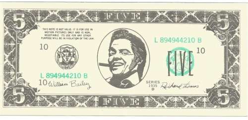 Back to the Future II screen used Biff Bill from the casino scene this one is a five spot ! with let | Piece of the Past