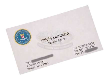 Lot 150 - Fringe (TV) - Olivia Dunham‘s Business Card (Anna Torv)