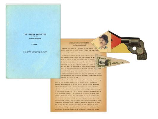 Lot 310 - Charlie Chaplin Items w/ Dictator Cutting Script | Weiss Auctions