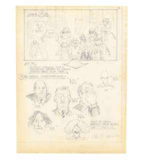 Lot 954 - The Muppets Take Manhattan | Scene 13 Broadway Montage Storyboard Illustration