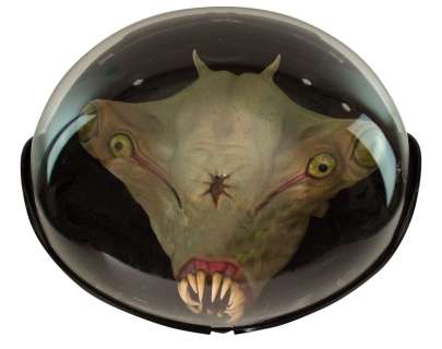 Lot 133 - R.L. Stine Space Alien Head & Helmet from Goosebumps